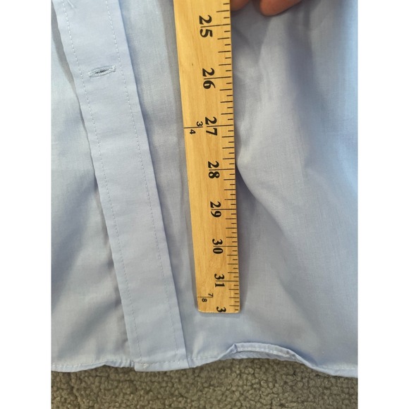 Stafford Classic Fit Short Sleeve Shirt Men's Size 18 Blue Short Sleeve Preppy - Picture 4 of 5